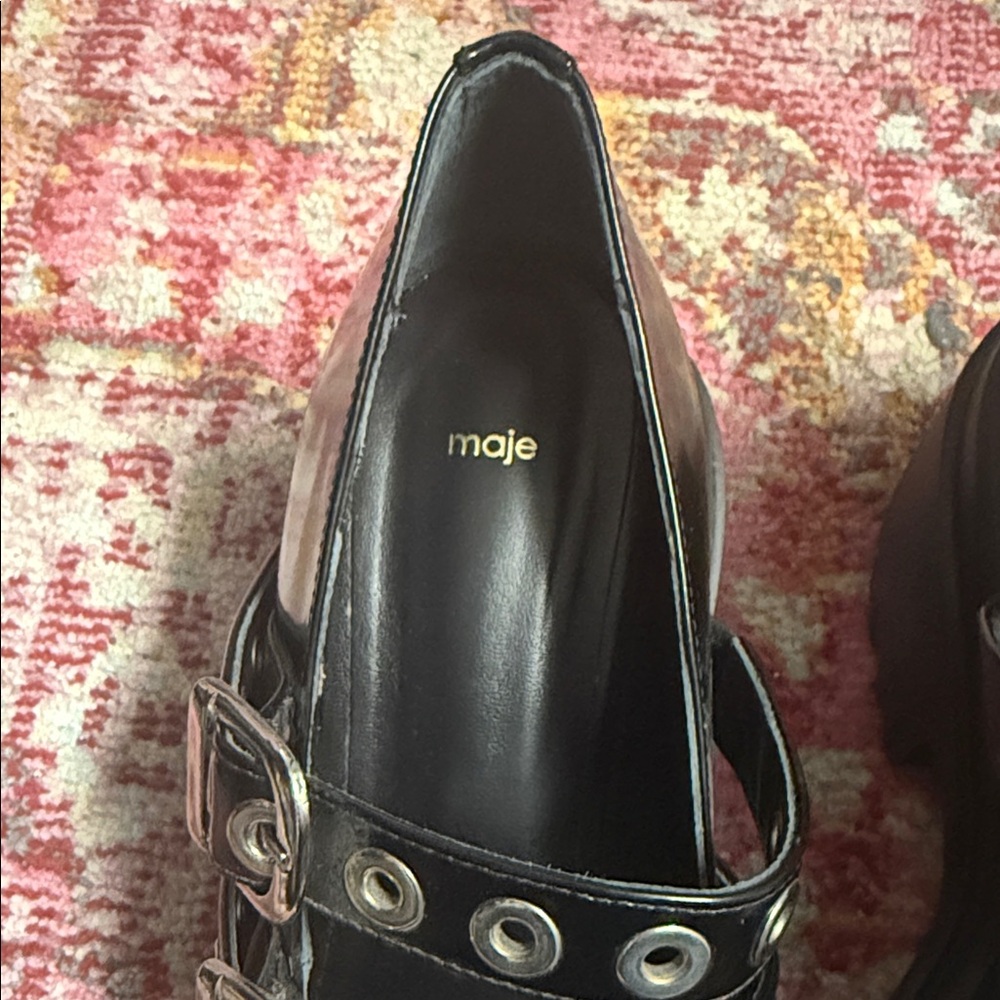Black Patent Double-Strap Mary Jane Platform Loafers Goth Alt y2k - Picture 5 of 5